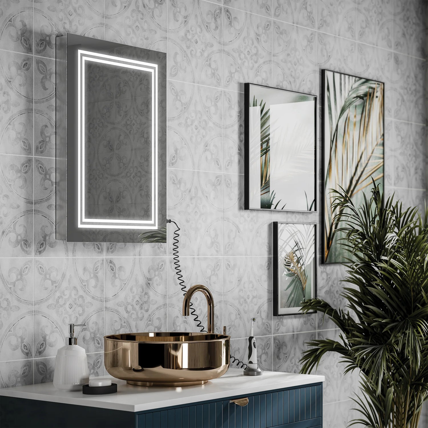 Boundary LED Border Bathroom Mirror
