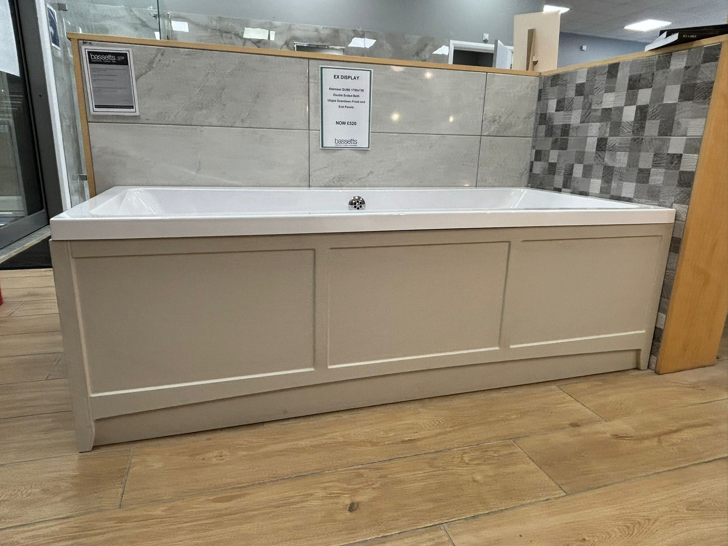 Aqualla Qube Double-Ended Bath & Utopia Downton Front & End Panels