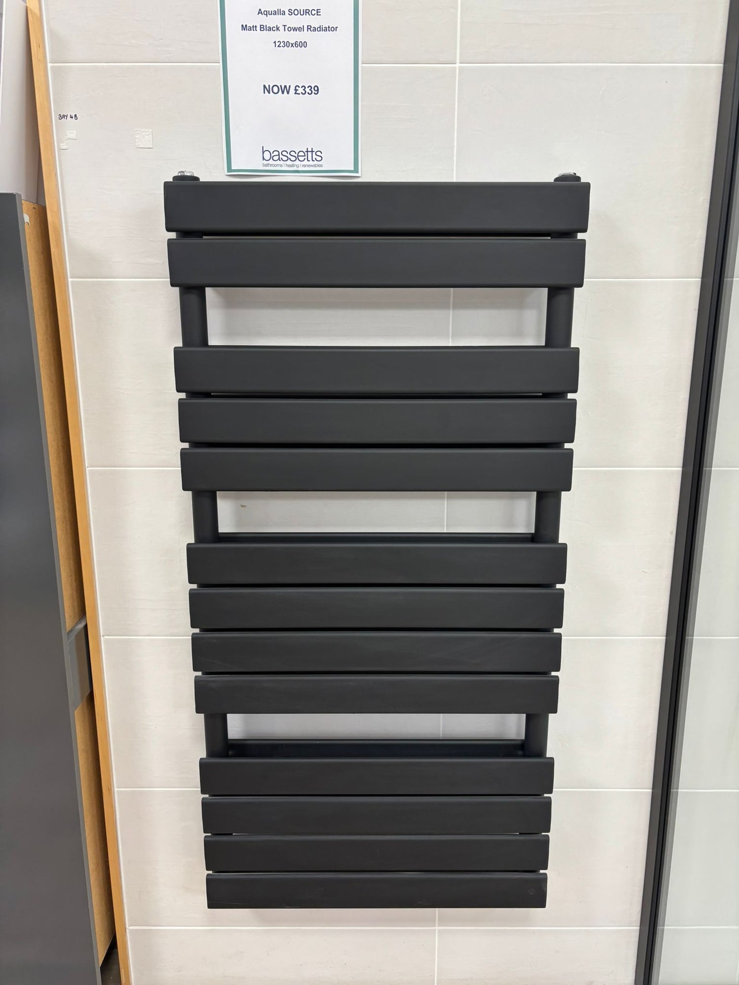 Aqualla Source Matt Black Towel Radiator