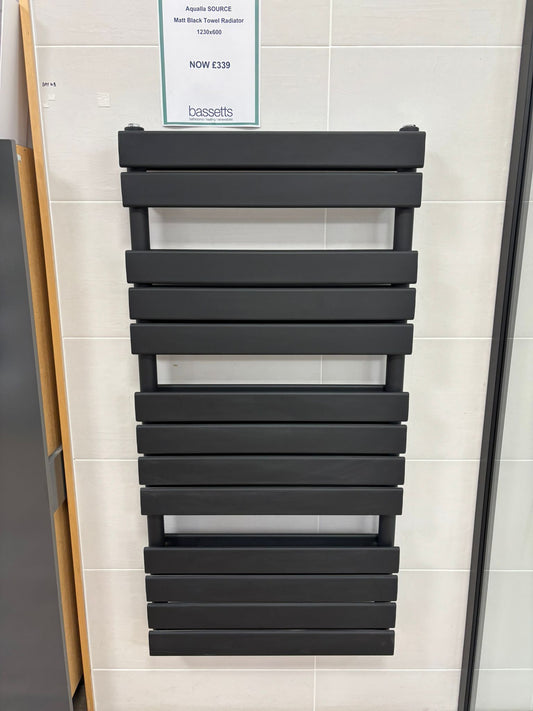 Aqualla Source Matt Black Towel Radiator