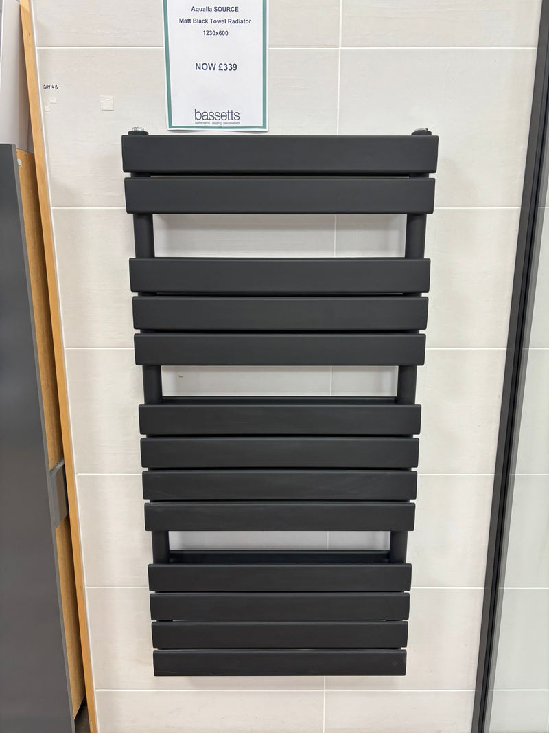 Aqualla Source Matt Black Towel Radiator