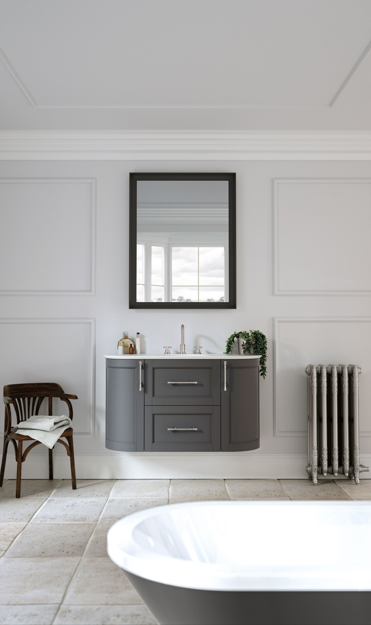 Roseberry Curved Wall Hung Vanity Unit