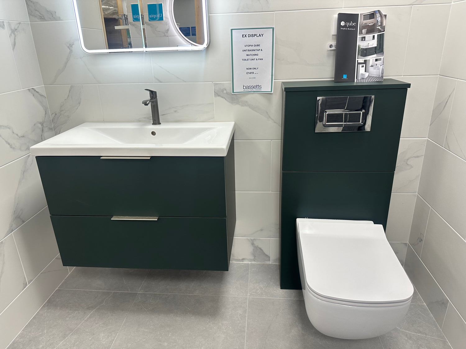Utopia Qube Unit/Basin/Tap and Matching Toilet Unit & Pan