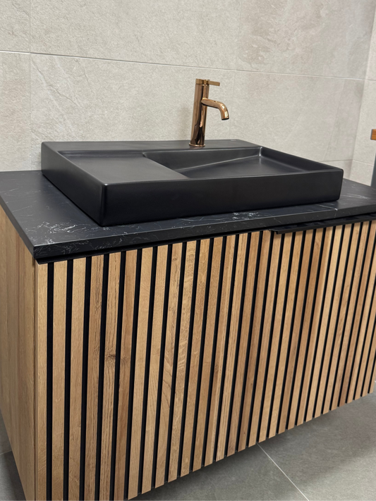 Roca Horizon Vanity Unit, Black Basin & Ona Basin Mixer