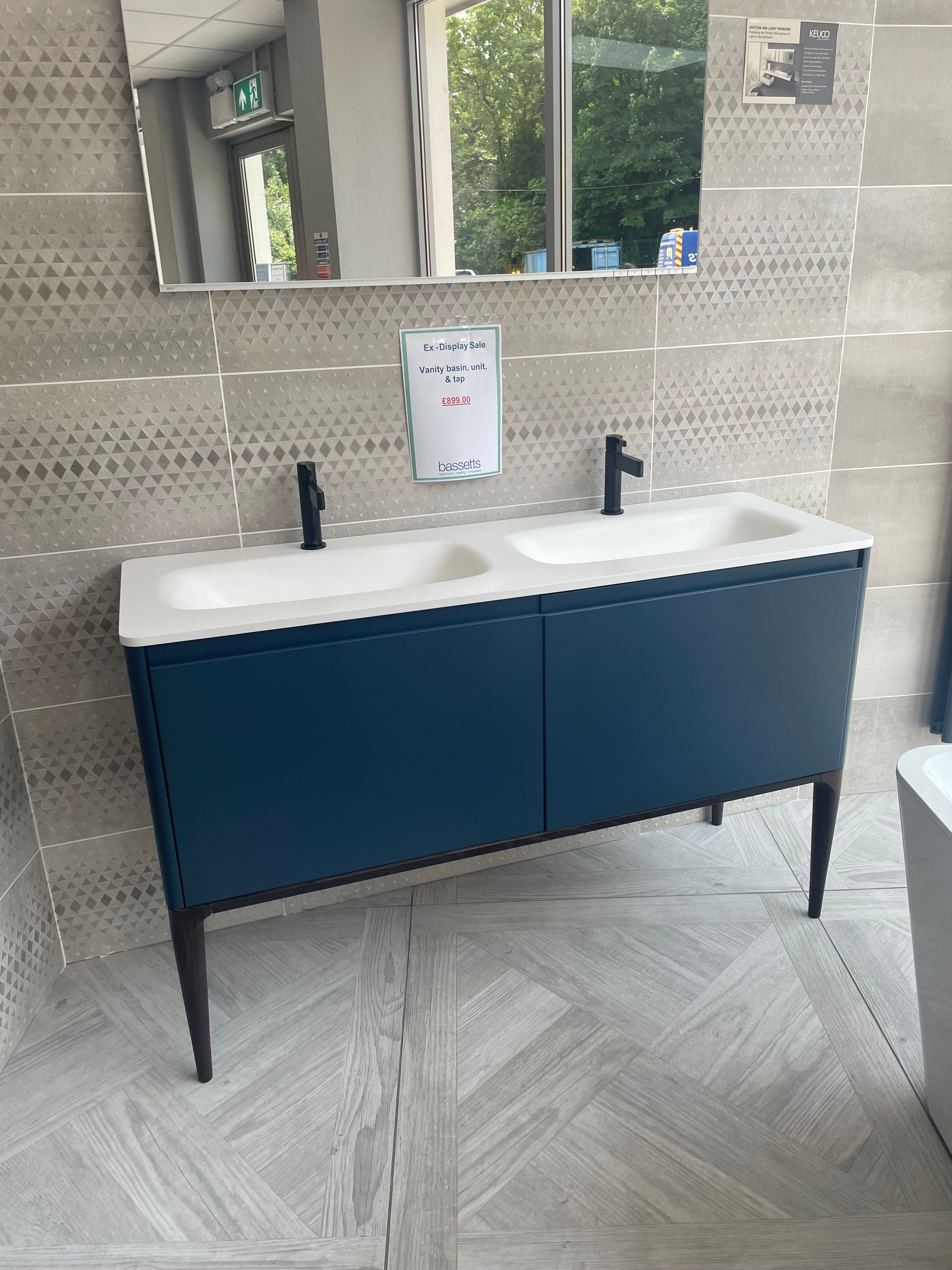 Burbidge Double Navy Vanity Unit, Basin & Tap | Bassetts