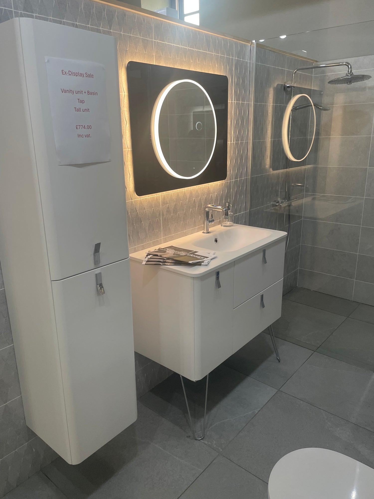 White Salgar Unit, Basin, Tap & Tallboy