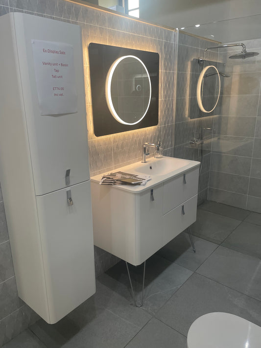 White Salgar Unit, Basin, Tap & Tallboy