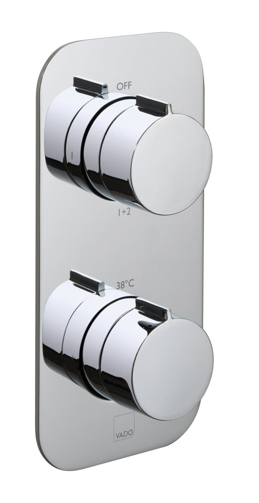 Tablet Altitude Vertical Concealed Thermostatic Shower Valve with All-Flow Function, 2 Outlet 2 Handle