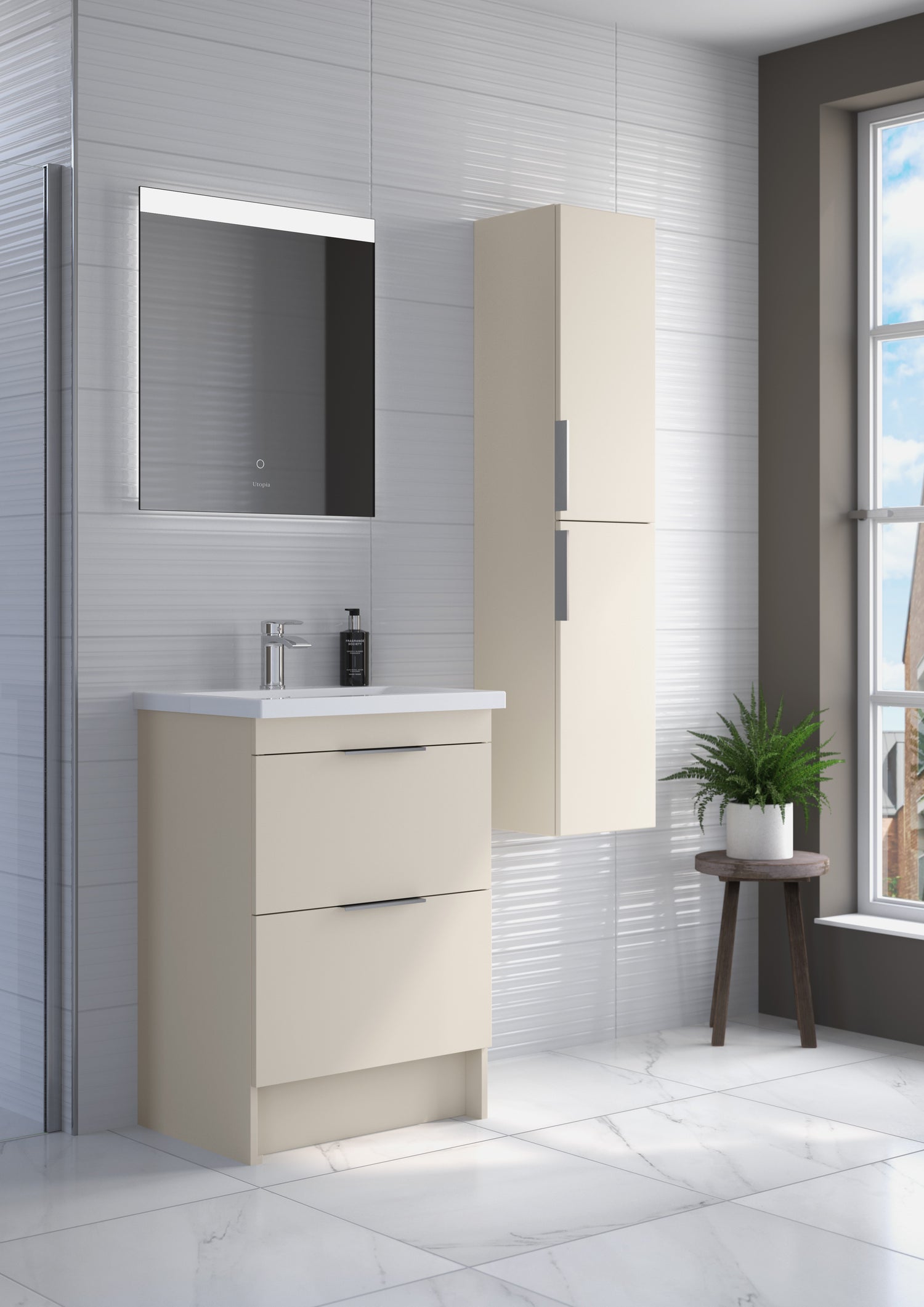 Qube Freestanding Double Door Washbasin Unit