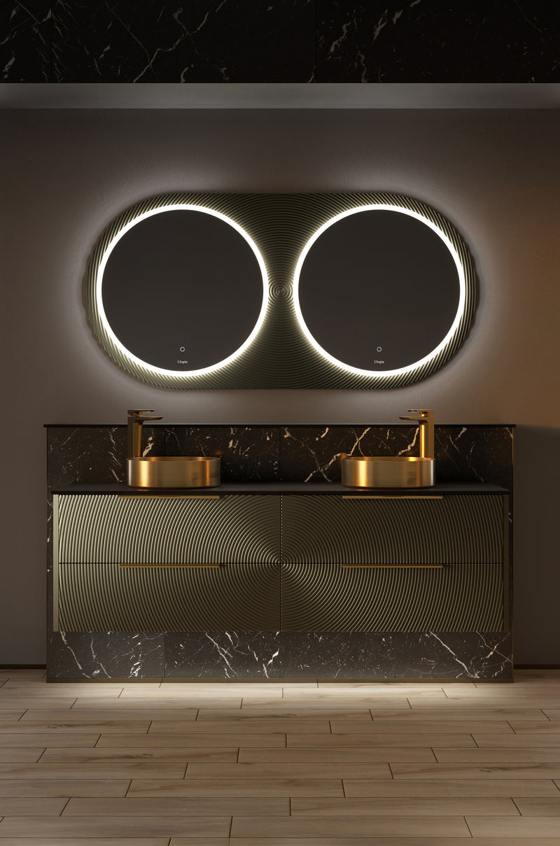 HeyU Twin Double Drawer Washbasin Unit 1600mm