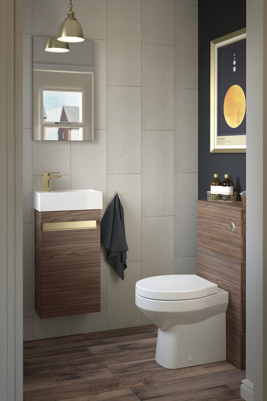 Qube Wall Mounted Cloakroom Washbasin Unit 400mm