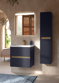 Qube Wall Mounted Double Drawer Washbasin Unit