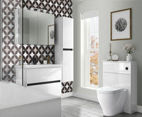 Qube Wall Mounted Double Drawer Washbasin Unit