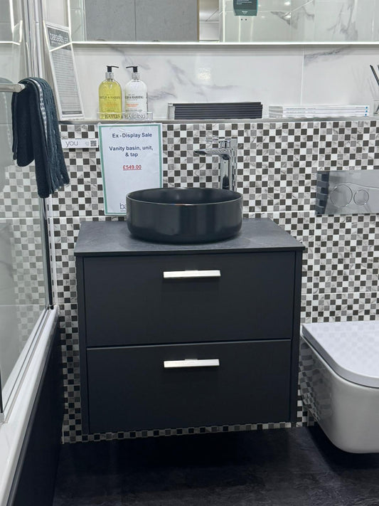 Utopia You Black Vanity Unit, Basin & Tap
