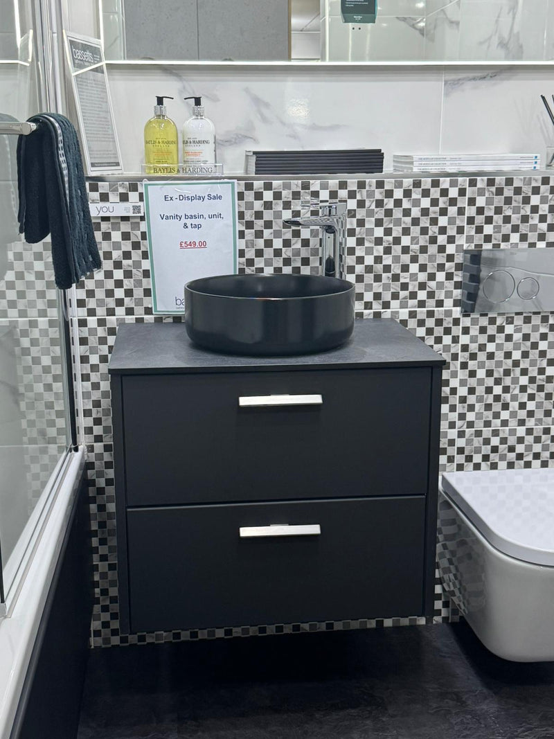 Utopia You Black Vanity Unit, Basin & Tap