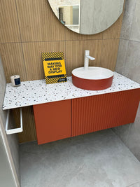 Salgar Biba 600mm 1 Drawer Vanity Unit, Countertop Basin & Terrazzo Worktop