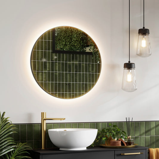 Arcane Illuminated Frame Bathroom Mirror Round
