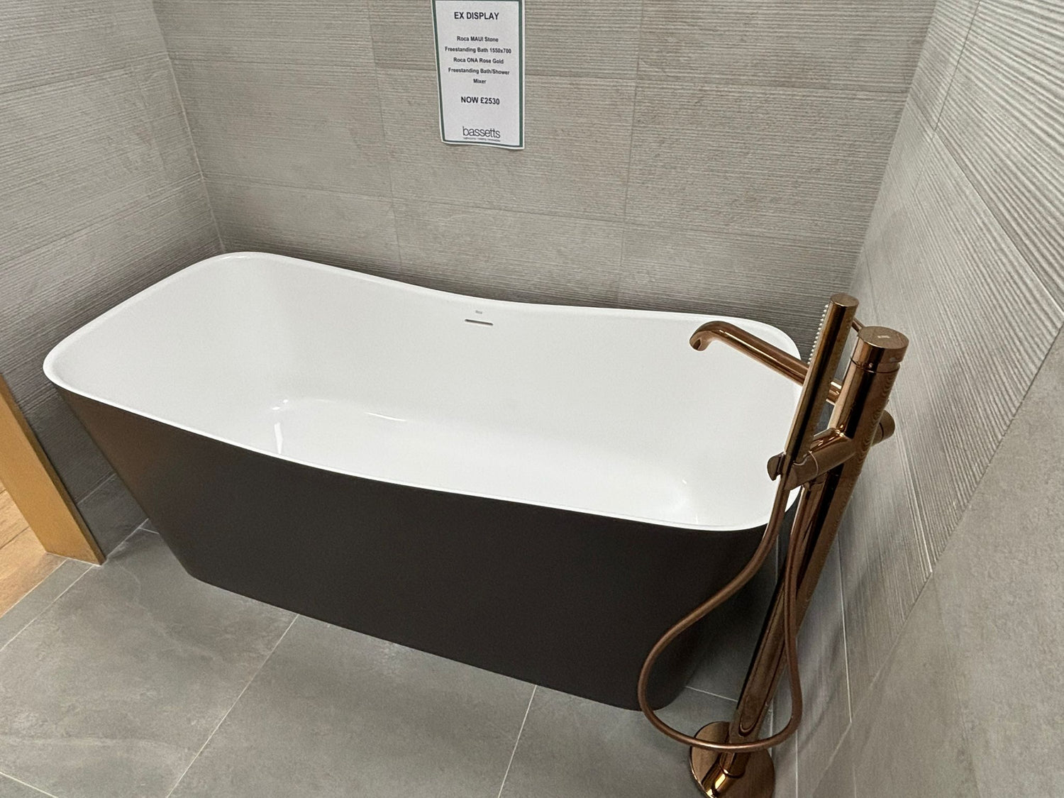 Roca Maui Stone Freestanding Bath & Roca Ona Freestanding Bath Mixer
