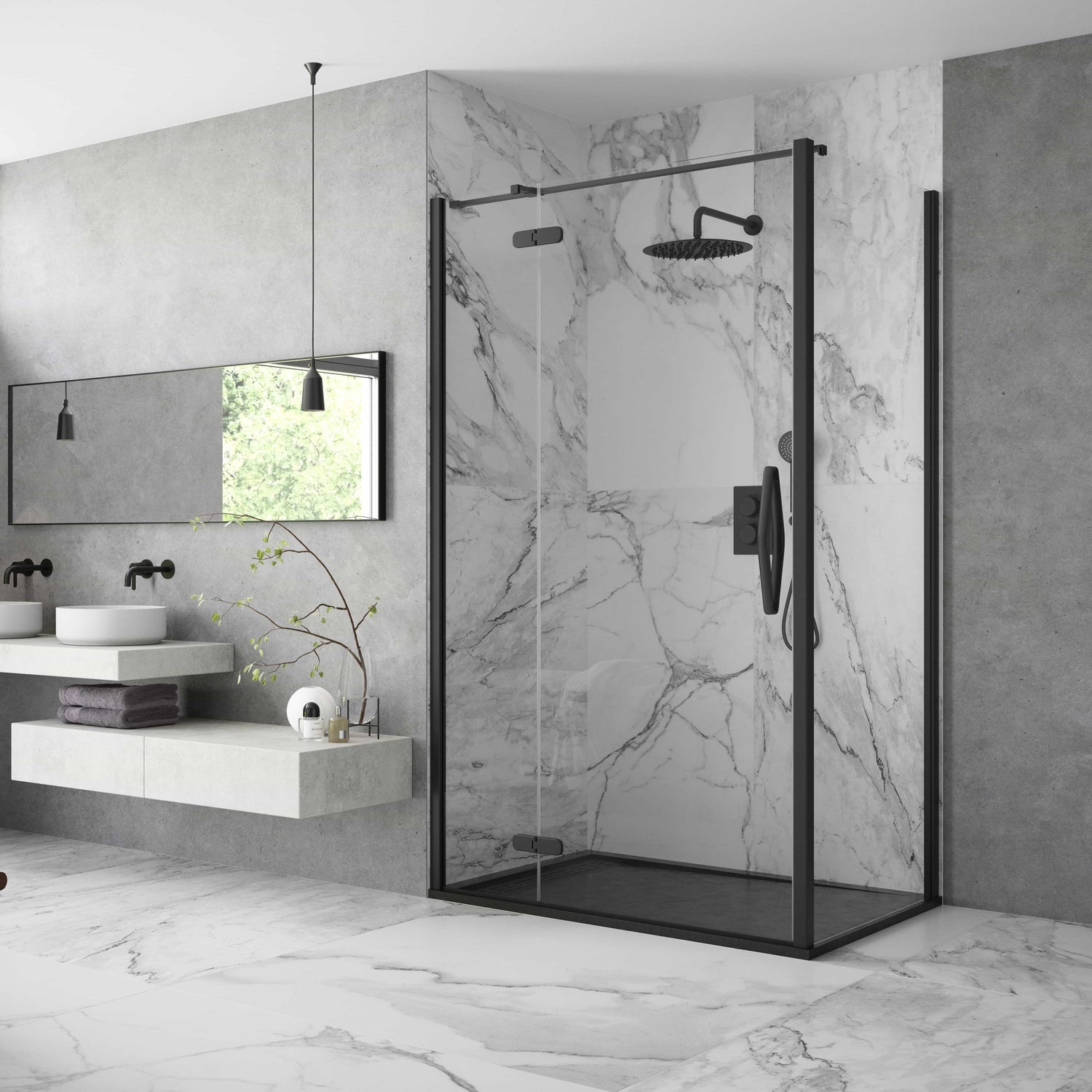 ORO Hinge & Inline Door with Side Panel