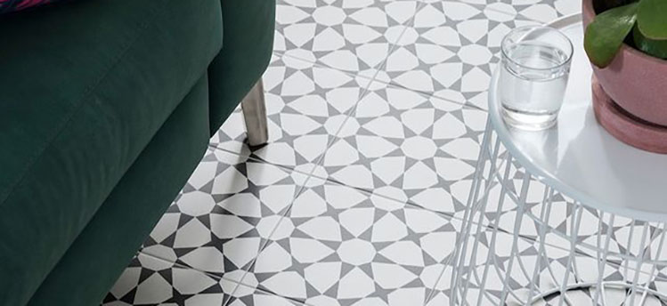 black and white pattern tile