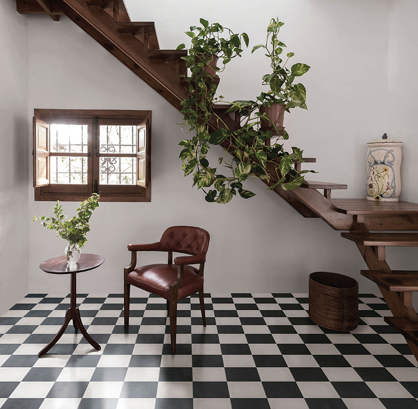 Living Room With Stairs And Typical Old Floor In A Country House, Spain