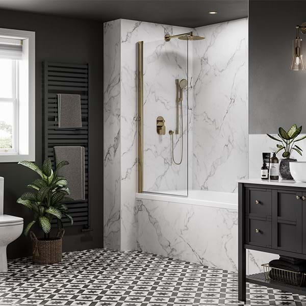 marble effect shower panelling