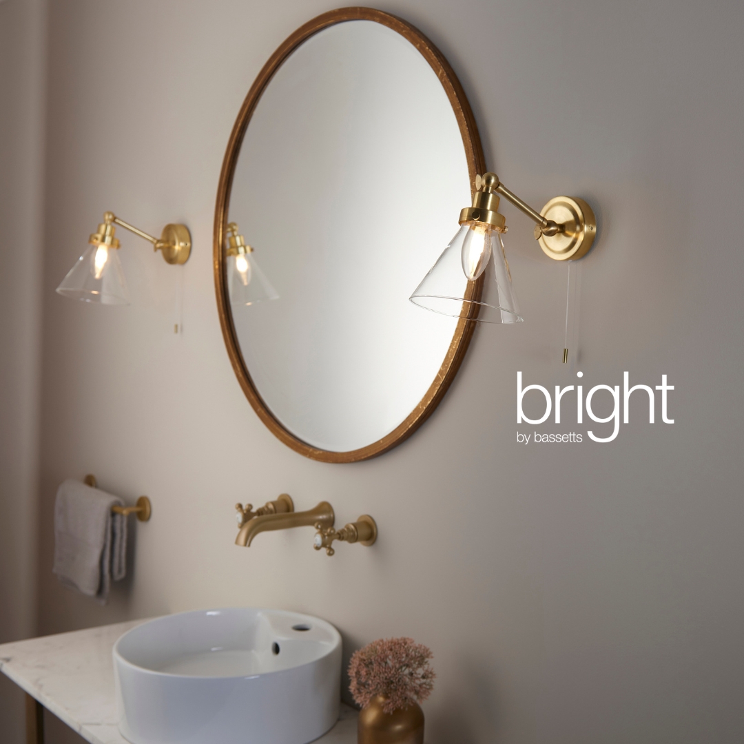 Brushed brass Bathroom wall lights